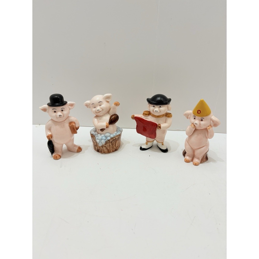 Piggies Pig figures, Lot Of 4 Porcelain‎